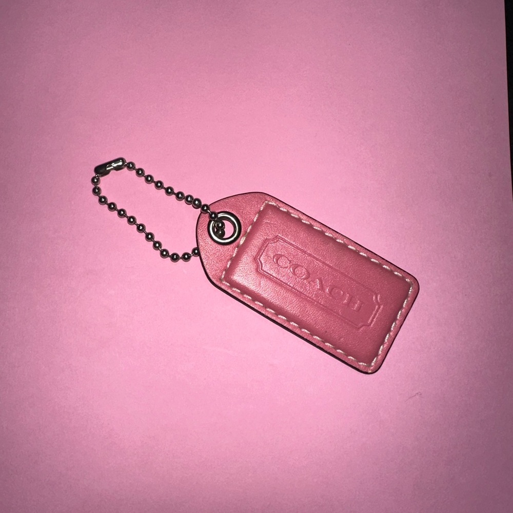 Large Leather Coach Bag Tag